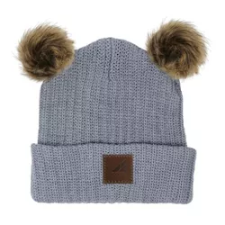 Arctic Gear Child Winter Hat Cotton Cuff Hat with Double Poms Concept Grey with Shepard Poms