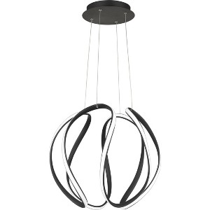 Waving Integrated LED Earth Black Pendant Light - 1 of 4