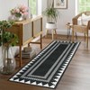 Washable Geometric Bordered Living Room Rugs, Contemporary Non Slip Low Pile Bedroom Carpet, Stain Resistant Dining Room Rugs - 3 of 4