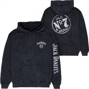 Mens Jack Daniel's No. 7 Mineral Wash Front and Back Print Pull-Over Hoodie - 1 of 4