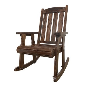 Fortune Candy 1 Person Wooden Rocking Chair with Comfortable Backrest Inclination, High Backrest and Deep Contoured Seat - 1 of 4