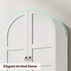 72" Tall Arched Kitchen Pantry Storage Cabinet, Modern Farmhouse Storage Cabinets with 2 Doors & Drawers - 3 of 4