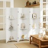 HOMCOM 6 Panel 67" Tall Wood Privacy Screen Room Divider with 3 Display Shelves, and Folding Storage for Bedroom or Home Office, White - 3 of 4