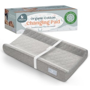 Beyond Innoventions Organic Cotton Changing Pad – Waterproof Non-Slip with Removable Washable Cover | Standard Size Baby Changing Pad for Dressers - 1 of 4