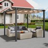 VEVOR 10'x10' Outdoor Retractable Pergola with Canopy, Aluminum Pergola with Retractable Canopy, Modern Pergola with Sun Shade Canopy, Beige - 2 of 4