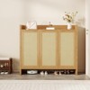 Shoe Storage Cabinet, Rattan Shoe Cabinet Storage for Entryway, 41" Tall Large Shoe Cabinet, Boho Cabinet w/Doors for Living Room Hallway - 3 of 4