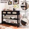 43.3 in. Rectangle Wood Console Table with 3 Top Drawers and 2 Open Shelves - 4 of 4