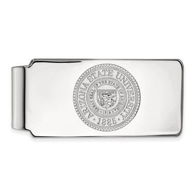 Black Bow Jewelry 14k White Gold Arizona State Sun Devils NCAA Money Clip