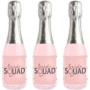 Big Dot of Happiness Bride Squad - Mini Wine & Champagne Bottle Label Stickers - Rose Gold Bridal Shower or Bachelorette Party Favor Gift - Set of 16 - 1 of 4