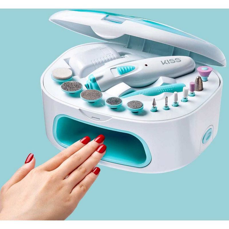 Kiss Nails Power File &#38; Nail Dryer Rechargeable Nail Care Kit - 16pc, 4 of 8