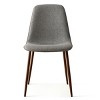 Modern Upholstered Dining Chairs Set of 4, Fabric Armless Accent Chairs with Curved Back and Walnut Metal Legs for Dining Room - Panipeachy - 3 of 4