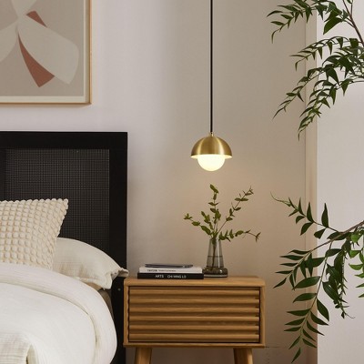 Modway Eclipse Globe Pendant Light, Modern Ceiling Fixture with Orb Design in Brass
