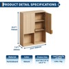 Fluted Bathroom Wall Cabinet, 23"x29" Over Toilet Storage Cabinet with Adjustable Shelf, Modern Wooden Medicine Cabinet with Buffering Hinges - 2 of 4