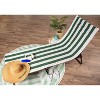 Design Imports Hunter Green Stripe Lounge Chair Beach Towel With Top Fitted Pocket 26X82 - 3 of 4