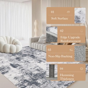 coucheta Machine Washable Area Rugs, Modern Abstract Soft Low Pile Non-Slip Stain Resistant Accent Carpet, for Living Room, Bedroom, Dining Room - 1 of 4