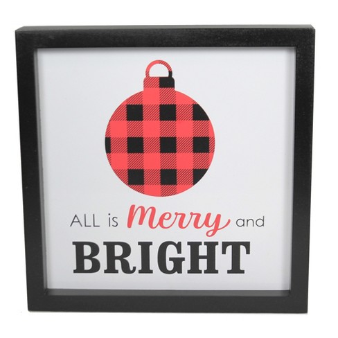 K & K INTERIORS 9.5 Inch Buffalo Plaid  Sign Plaque Holidays Word Decor - image 1 of 3