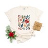 Christmas Flowers and Berries Distressed - Women's Garment Dyed Graphic T-Shirt - 2 of 4