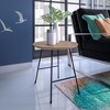 LeisureMod Rossmore Modern Round Side Table with Black Steel Frame in Natural Wood - 2 of 4