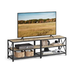 VASAGLE TV Stand Industrial Entertainment Center, Modern TV Stand for TVs up to 65/75 Inches Console with Open Storage Shelves - 1 of 4