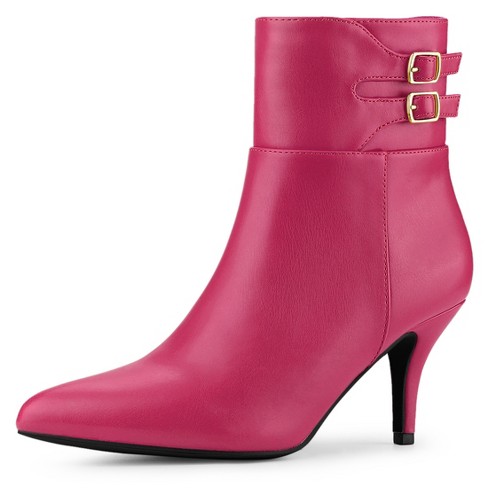 Hot pink ankle booties best sale