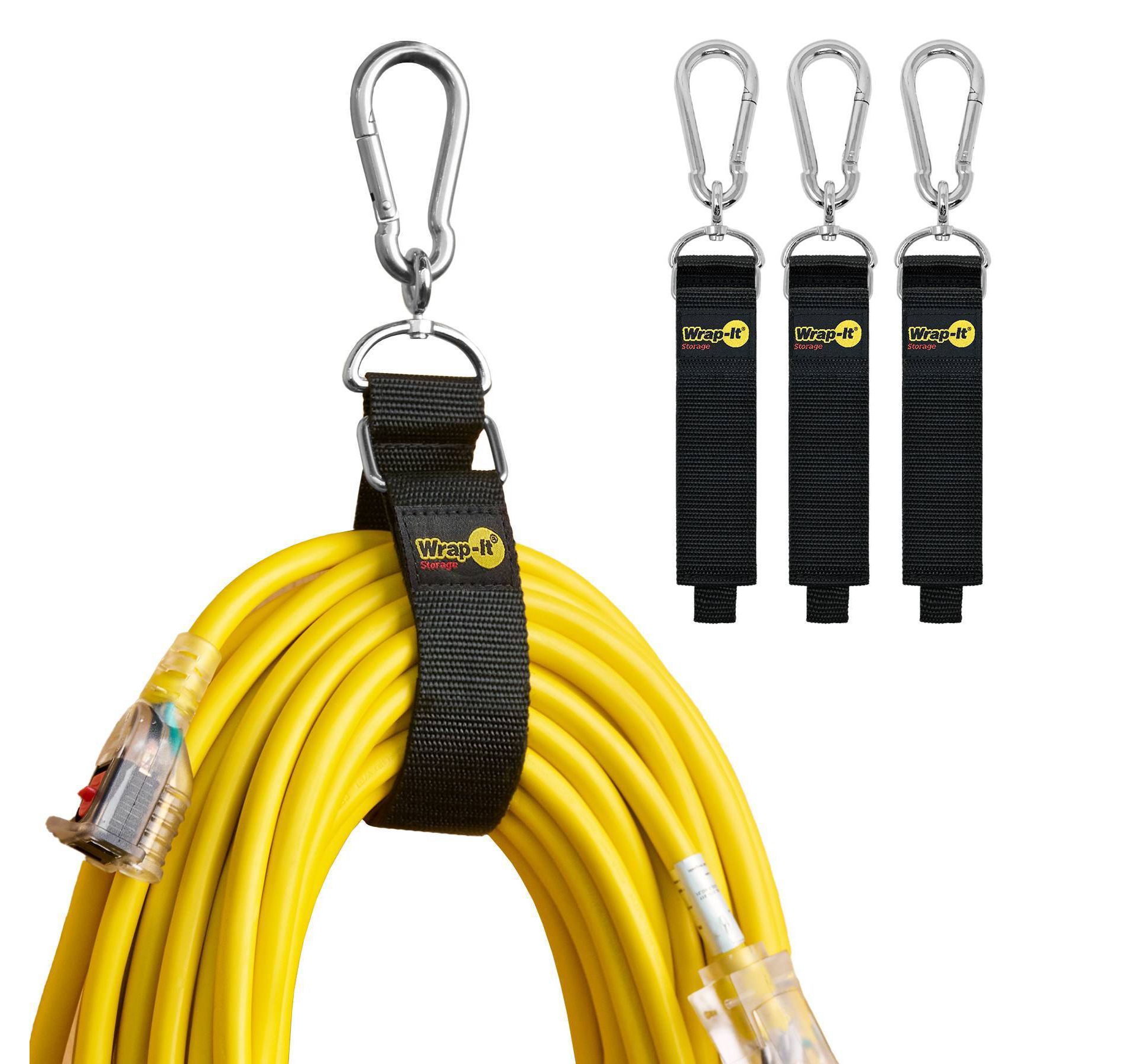 Wrap-It 3pk Hook and Hang Black