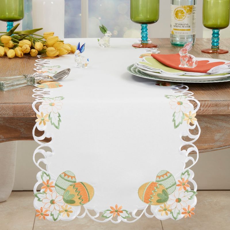 Saro Lifestyle Embroidered Easter Eggcellent Table Runner, 3 of 4