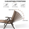 Crestlive Products 3 pc Outdoor Aluminum Adjustable Folding Chaise Lounge Chairs and Foldable Side Table Set - 3 of 4
