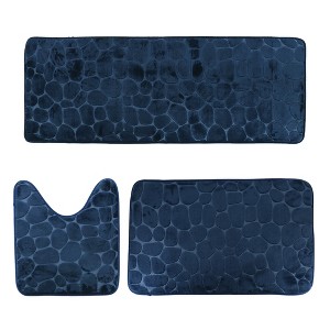 Evideco French Home Goods 3D Pebble Memory Foam Bath Mats - Bath Mat, Runner Mat, and Contour Mat Available in 10 Colors - 1 of 4