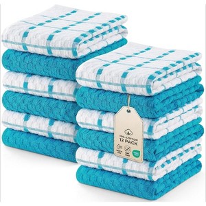 12-Pack Kitchen Towels, Ring Spun Cotton Super Soft and Absorbent Linen Dish and Tea Towels, 15x25 Inches - 1 of 4