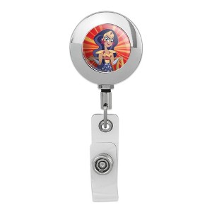 DC Super Hero Girls Wonder Woman Metal Chrome Badge ID Card Holder Clip - 1 of 3