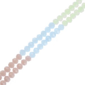 Crystal Lane DIY Designer 7in Double Bead Strand Glass Faceted Rondelle Pastel Mix 4x6mm - 1 of 4