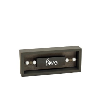 VIP Wood 9 in. Black Love Script Beveled Tabletop Sign