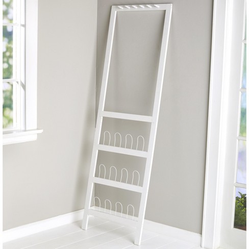 Lakeside Leaning Shoe Rack And Entryway Organizer With Coat Hangers White Target