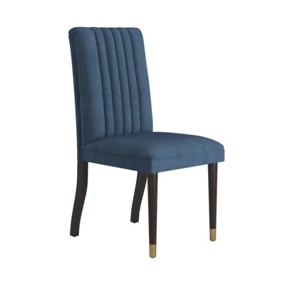 Elinor velvet sapphire channel back 2025 chair