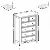 Lyngins 6-Drawer Dresser with Metal Handles,Modern Chest of Drawers,Storage Furniture for Bedroom,Living Room - 3 of 4