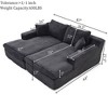 TiramisuBest 3-in-1 Sleeper Sofa Bed with Pull-Out Couch and Linen Chaise, Comfortable Sofa Sleeper for Living Room,Beige - 3 of 4