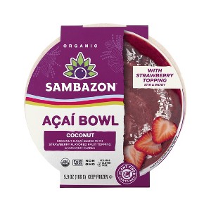 Sambazon Frozen Coconut with Strawberry Swirls Acai Bowl - 5.9oz - 1 of 4