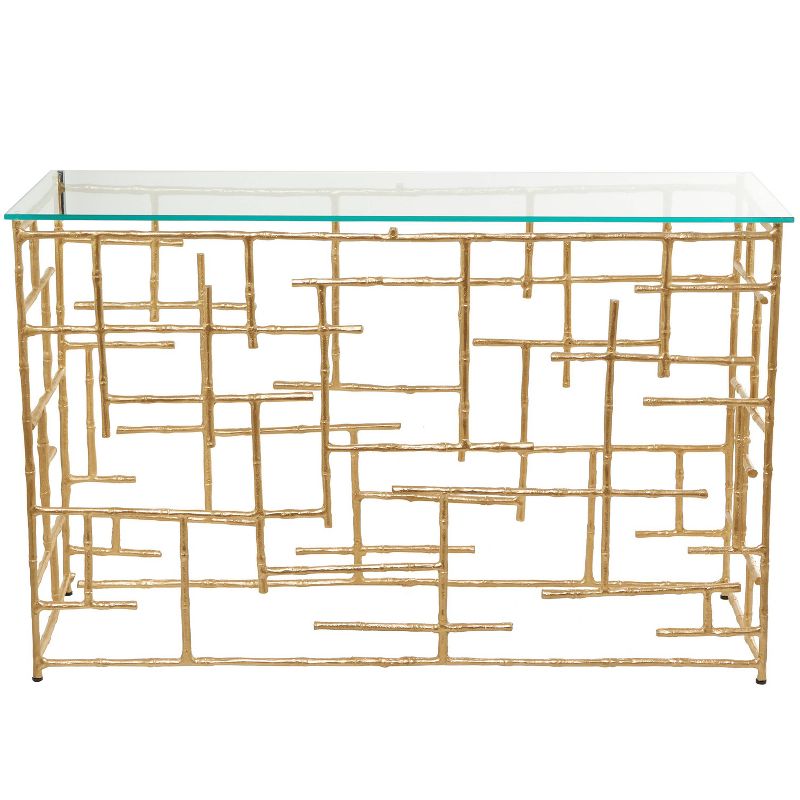 Contemporary Aluminum Console Table Gold - Olivia &#38; May, 1 of 7