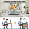 Bestier 55inch L Shaped Desk with Drawers,  Office Computer Desk with Round Corners, Monitor Stand & Fluted Panels, White & Walnut - 4 of 4