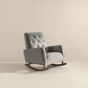 Kumasinova Elegant Tufted Accent Rocking Chair with Solid Wood Frame,Nursery Rocker Glider Chair for Living Room&Bedroom,300lbs Max - 1 of 4