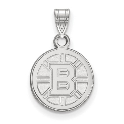 Black Bow Jewelry 14k White Gold Boston Bruins NHL Small Pendant