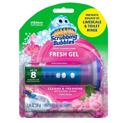 Scrubbing Bubbles Fresh Gel Toilet Cleaning Stamp Floral Fusion Scent - 6 Gel Stamps
