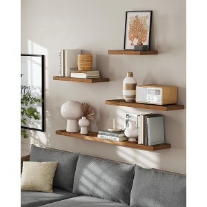 Wall Shelves Set of 3, Floating Shelves, Wall Mounted, Display Shelves for Picture Frames, Wall Decor, Hanging Shelf for Living Room, Kitchen - 1 of 4