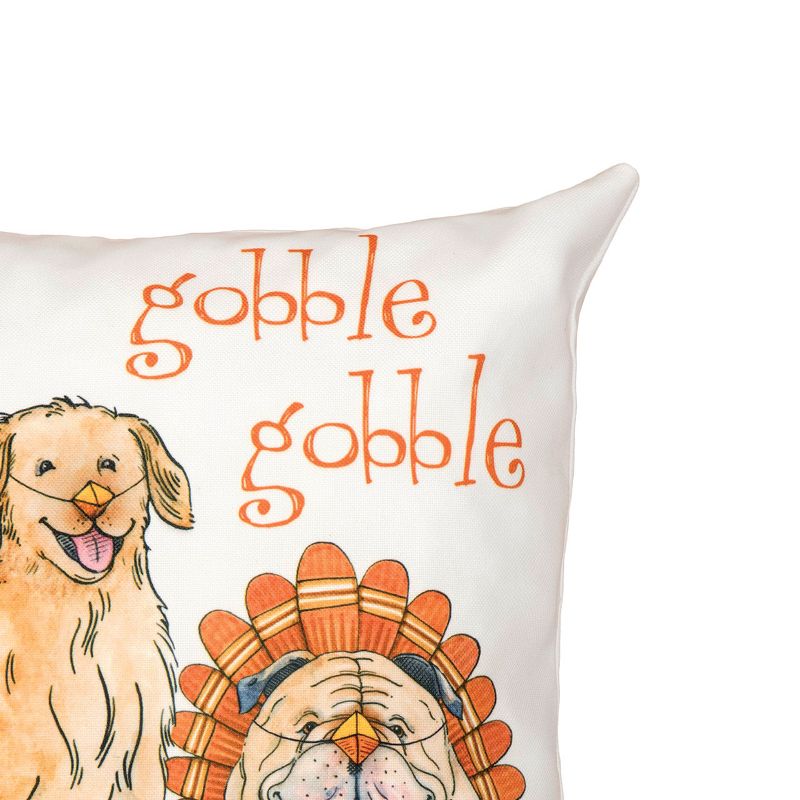 C&F Home 18" x 18" The Gobblers Thanksgiving Dogs Indoor/Outdoor Fall Throw Pillow, 5 of 7