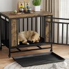 Hrinhom 32.5"W Dog Crate Furniture, Wooden Dog Kennel with Iron Door and Tray - 3 of 4