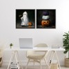 Stupell Industries Vintage Halloween Ghost & Pumpkin Stack 2pc Floating Frame Art Set - 2 of 4