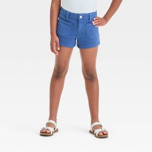 Girls' Mid-Rise Patch Pocket Cuffed Jean Shorts - Cat & Jack™ - 1 of 3