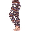 Women's Plus Size Printed Leggings - One Size Fits Most Plus - White Mark - 2 of 3