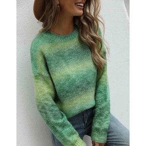 Women's OMBRÉ CREWNECK KNIT SWEATER - ePretty - 1 of 2