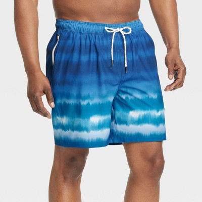 Men's 7" Ombre Swim Shorts With Boxer Brief Liner - Goodfellow & Co™ Blue